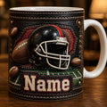 Personalized Custom Name Football Mug, American Football Player Coffee Mug, Vintage Sports Lover Mug, Football Fan Mug, Father's Day Gift