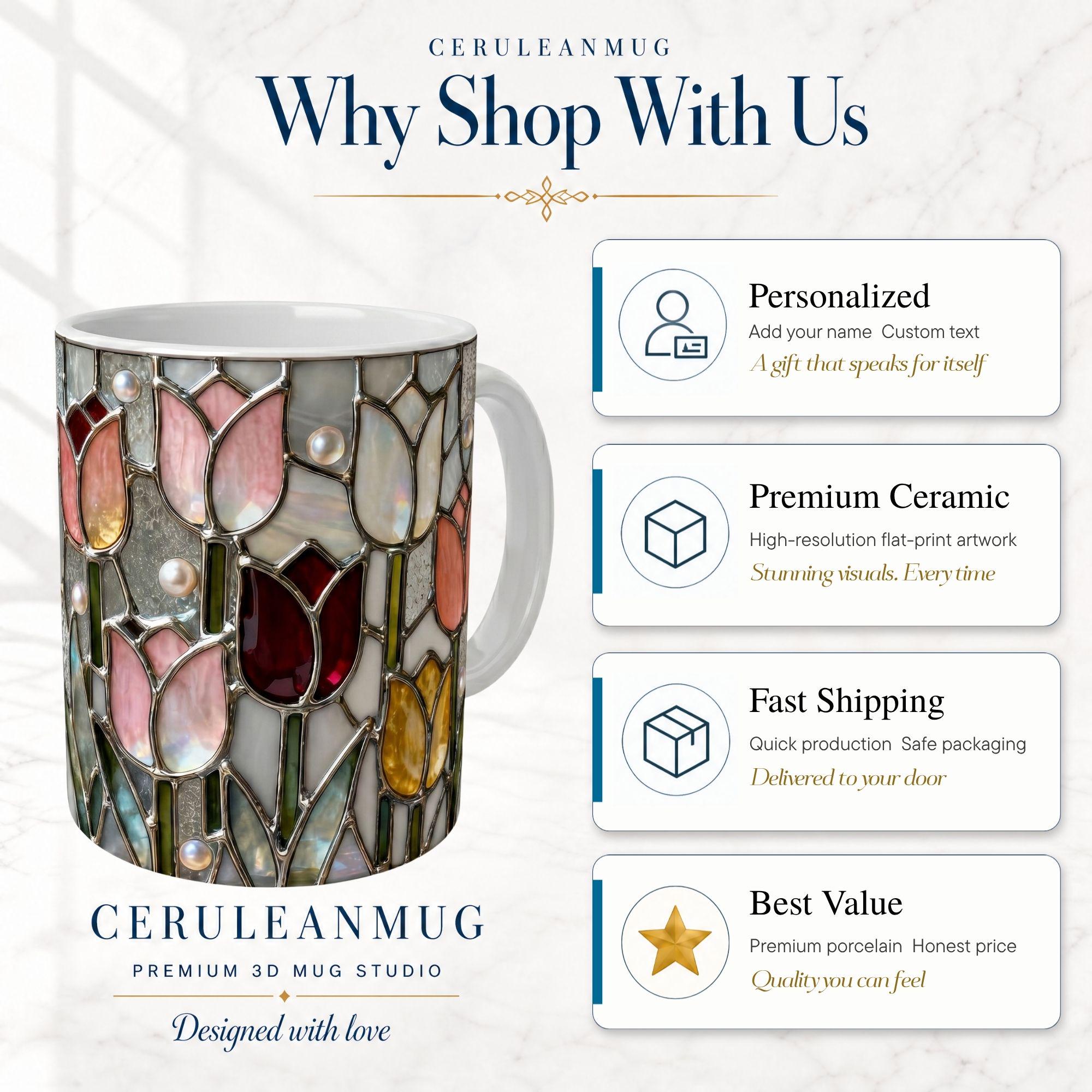 Personalized Tea Shop Mug, Sculpted Tea House Coffee Mug, Cozy Fall Storefront Mug, Custom Name Floral Mug, Autumn Tea Gift