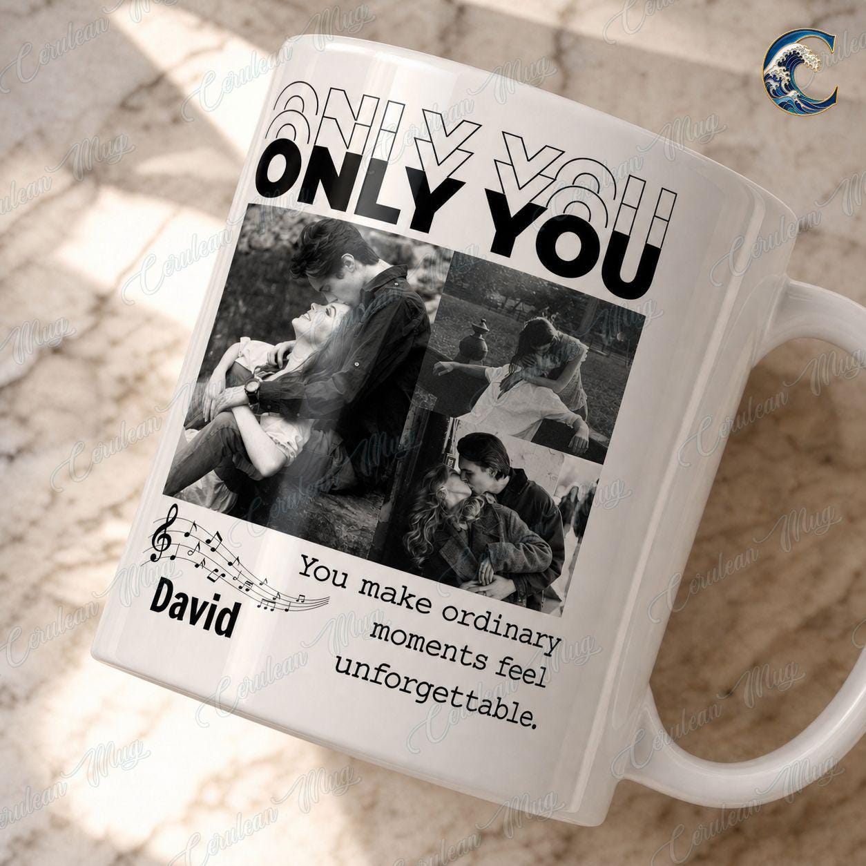 Personalized Boyfriend Mug, Custom Couple Photo Coffee Mug, Love You Mug, Only You Boyfriend Picture Mug, Valentines Day Gift