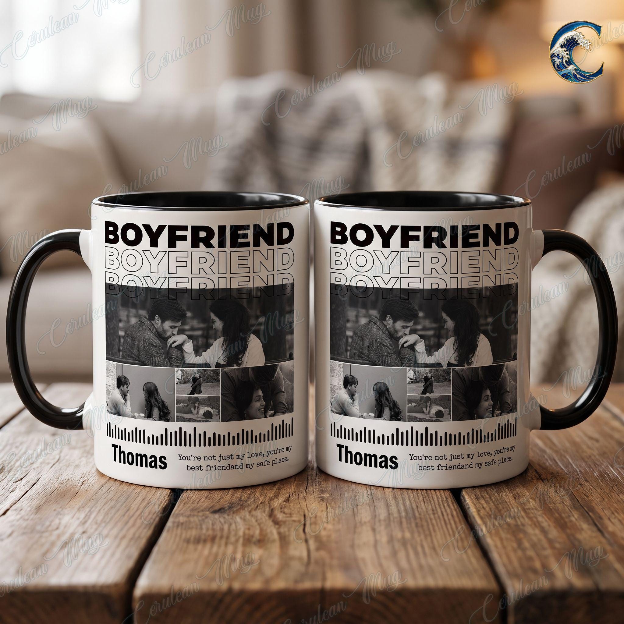 Personalized Boyfriend Mug, Custom Couple Photo Coffee Mug, Love You Mug, Only You Boyfriend Picture Mug, Valentines Day Gift