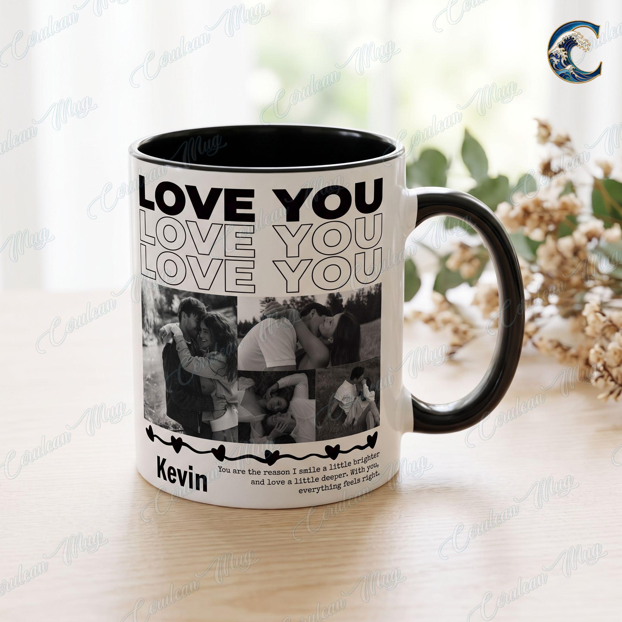 Personalized Boyfriend Mug, Custom Couple Photo Coffee Mug, Love You Mug, Only You Boyfriend Picture Mug, Valentines Day Gift