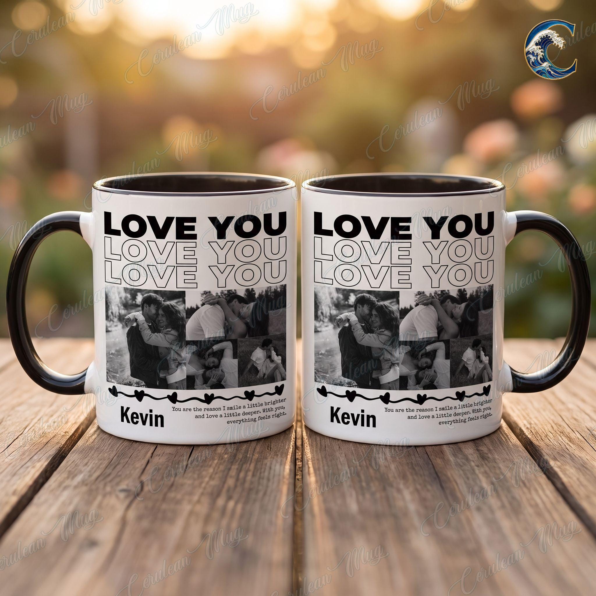 Personalized Boyfriend Mug, Custom Couple Photo Coffee Mug, Love You Mug, Only You Boyfriend Picture Mug, Valentines Day Gift