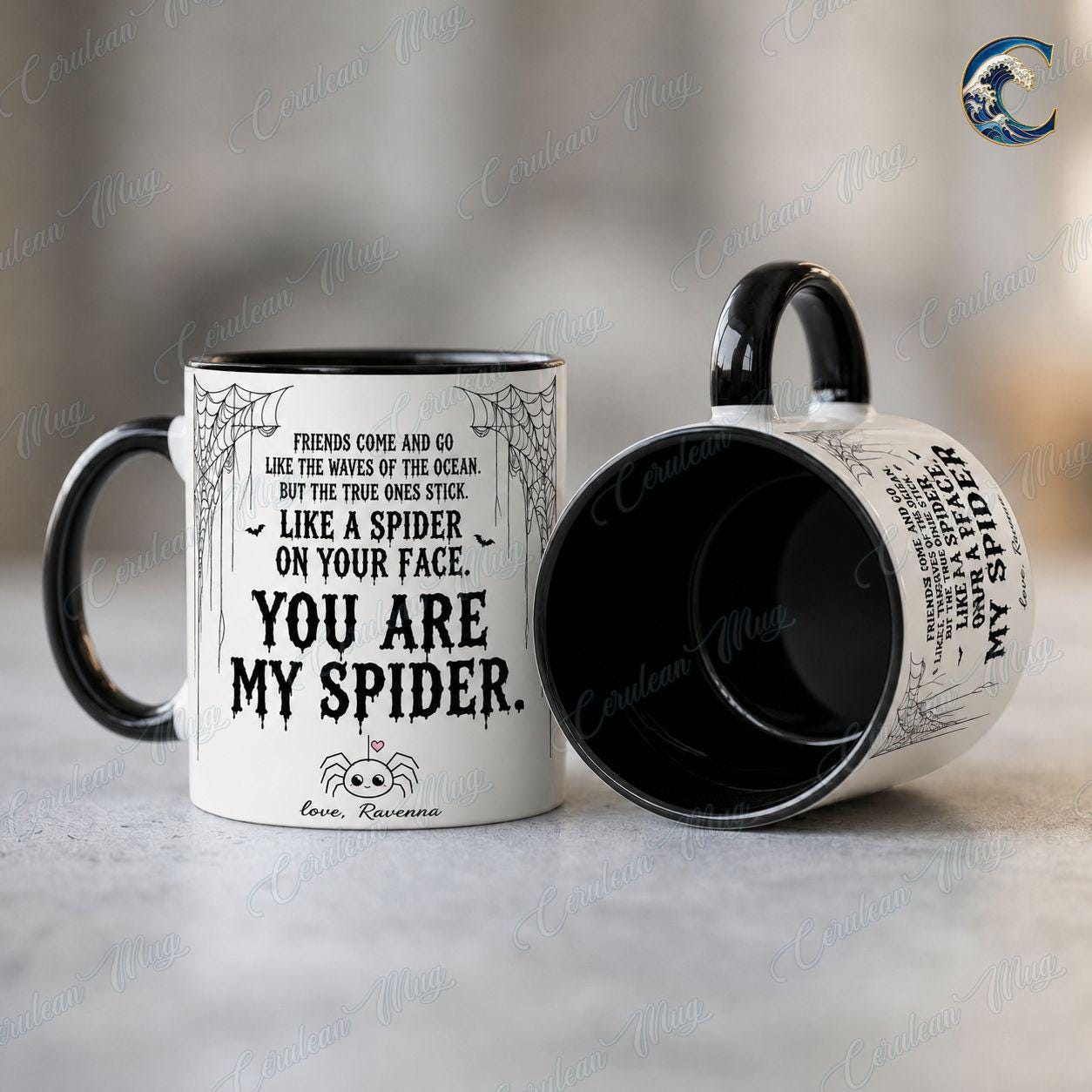 Personalized Spider Quote Mug, You Are My Spider Coffee Mug, Funny Halloween Friend Mug, Spooky Bestie Quote Mug, Best Friend Gift