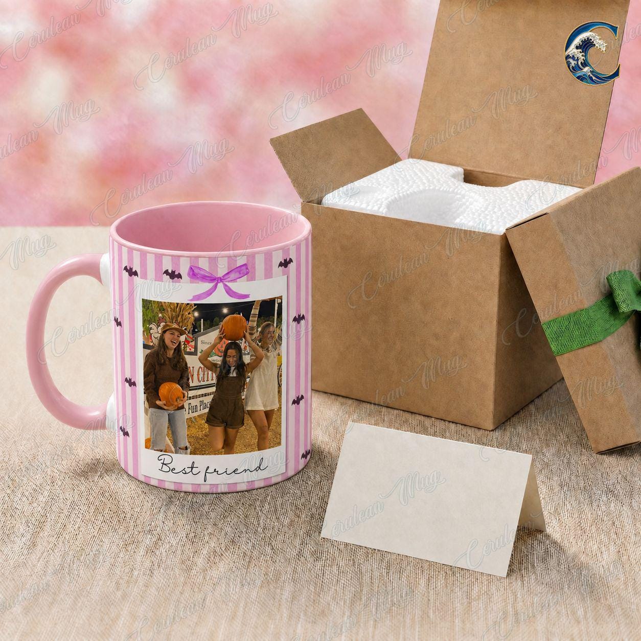 Personalized Photo Bestie Mug, Custom Picture Coffee Mug, Halloween Polaroid Photo Mug, Forever Friends Photo Mug, Best Friend Gift
