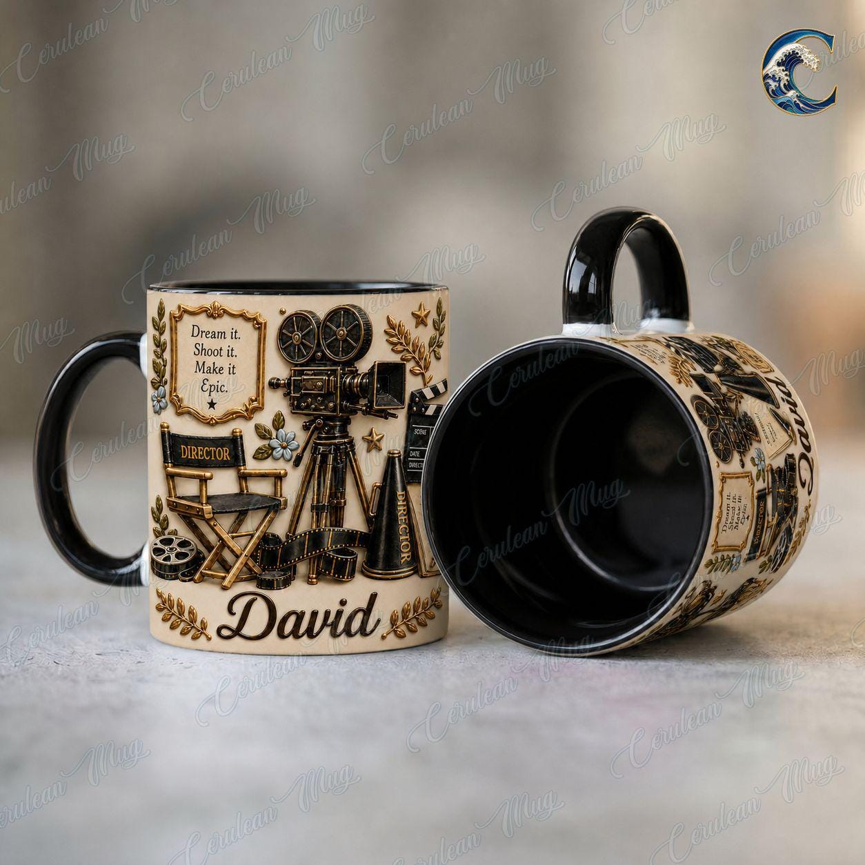 Personalize Film Director Movie Mug, Filmmaker Camera Coffee Mug, Cinema Production Mug, Director Chair Mug, Moviemaker Passion Gift