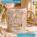 Personalized Elegant Tea Mug, Luxury Teapot Pearl Coffee Mug, Rose Gold Design Mug, Luxury Tea Lover Mug, Vintage Teacup Gift