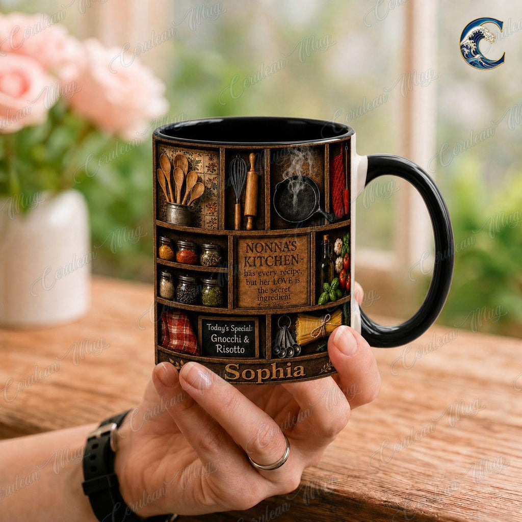 Personalized Grandma Kitchen Mug, Nonna's Recipe Coffee Mug, Italian Grandmother Mug, Family Cooking Mug, Grandmother  Gift