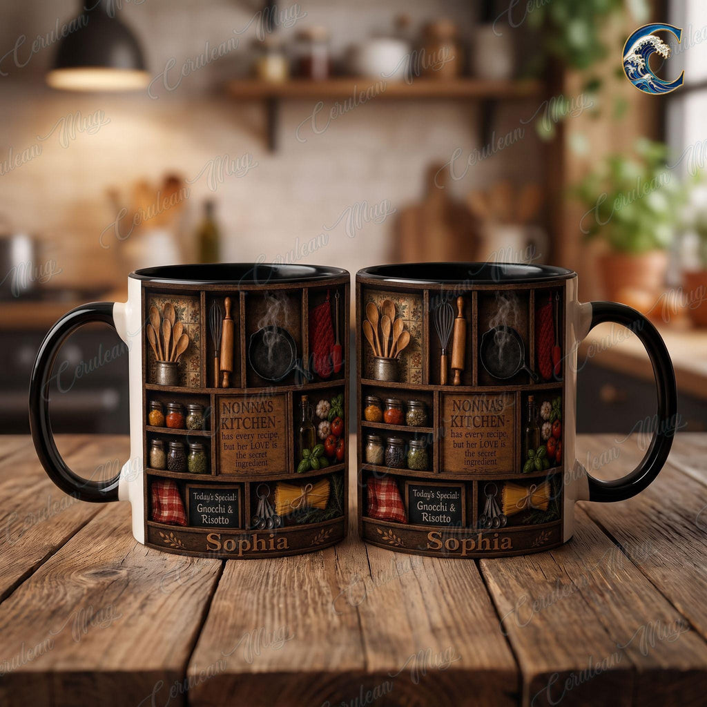 Personalized Grandma Kitchen Mug, Nonna's Recipe Coffee Mug, Italian Grandmother Mug, Family Cooking Mug, Grandmother  Gift