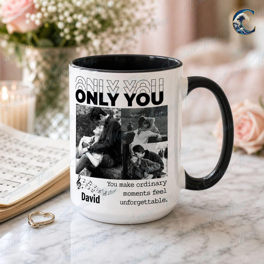 Personalized Boyfriend Mug, Custom Couple Photo Coffee Mug, Love You Mug, Only You Boyfriend Picture Mug, Valentines Day Gift