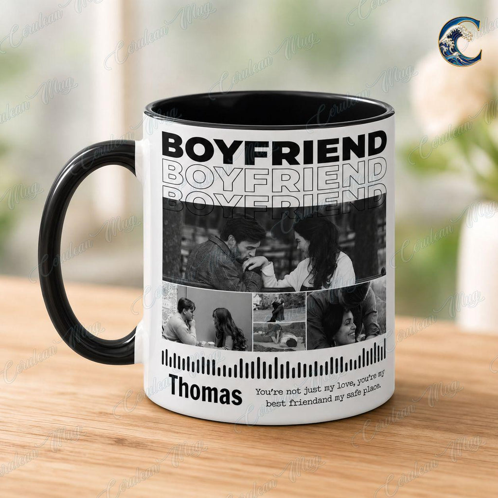 Personalized Boyfriend Mug, Custom Couple Photo Coffee Mug, Love You Mug, Only You Boyfriend Picture Mug, Valentines Day Gift