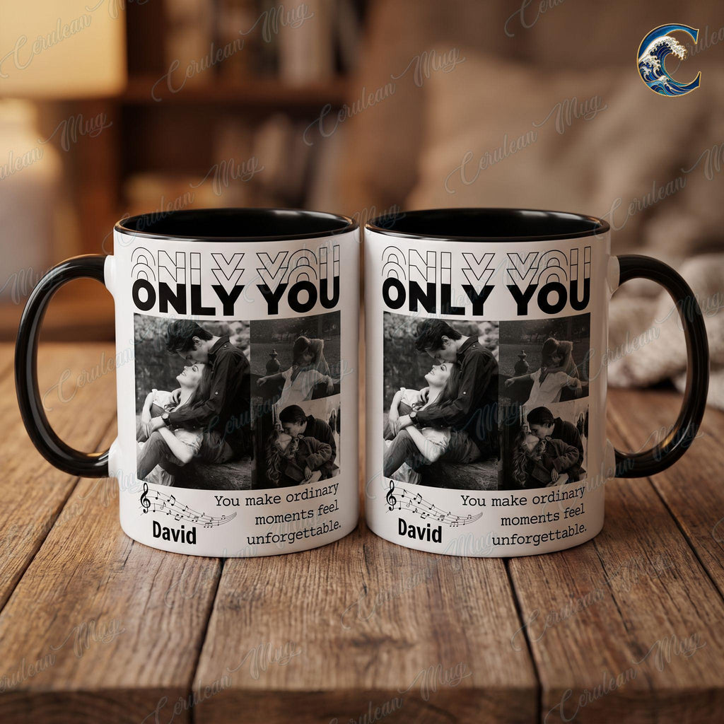 Personalized Boyfriend Mug, Custom Couple Photo Coffee Mug, Love You Mug, Only You Boyfriend Picture Mug, Valentines Day Gift