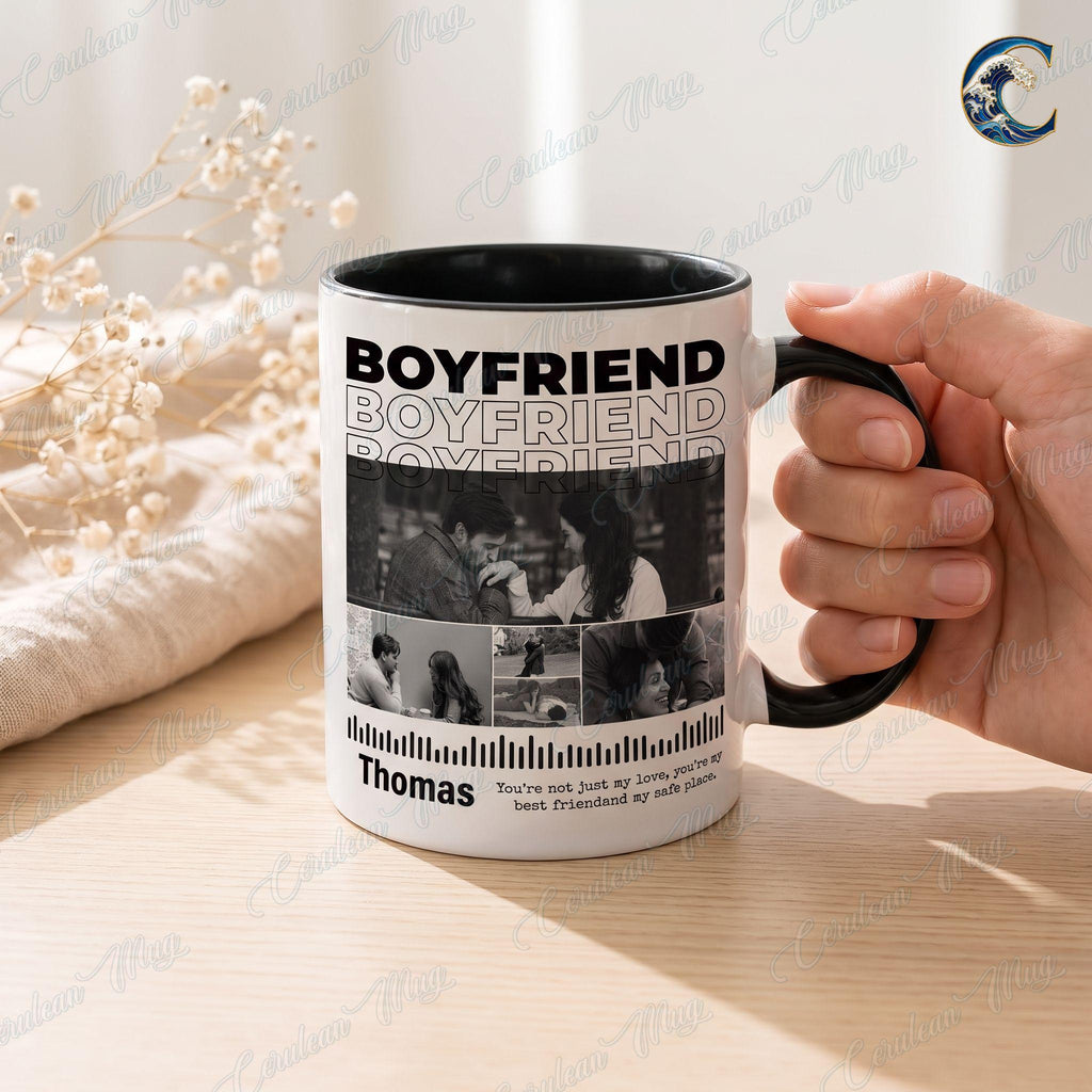 Personalized Boyfriend Mug, Custom Couple Photo Coffee Mug, Love You Mug, Only You Boyfriend Picture Mug, Valentines Day Gift