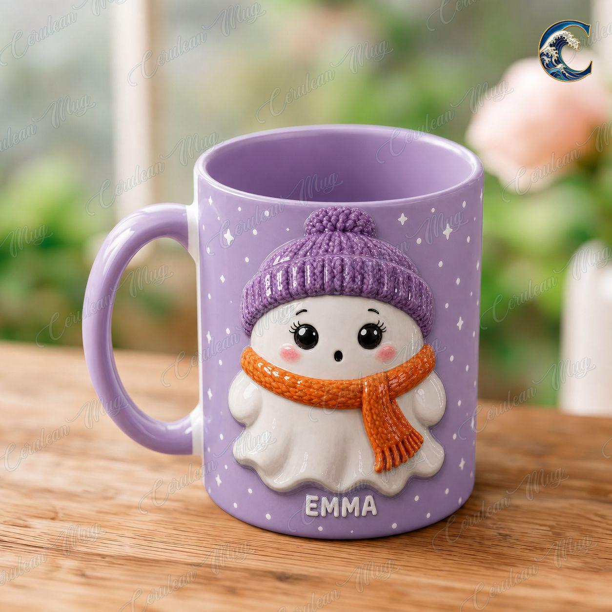 Personalized Halloween Kids Mug, Custom Name Coffee Mug, Pumpkin Ghost Mummy Mug, Vampire Black Cat Mug, Trick or Treat Gift