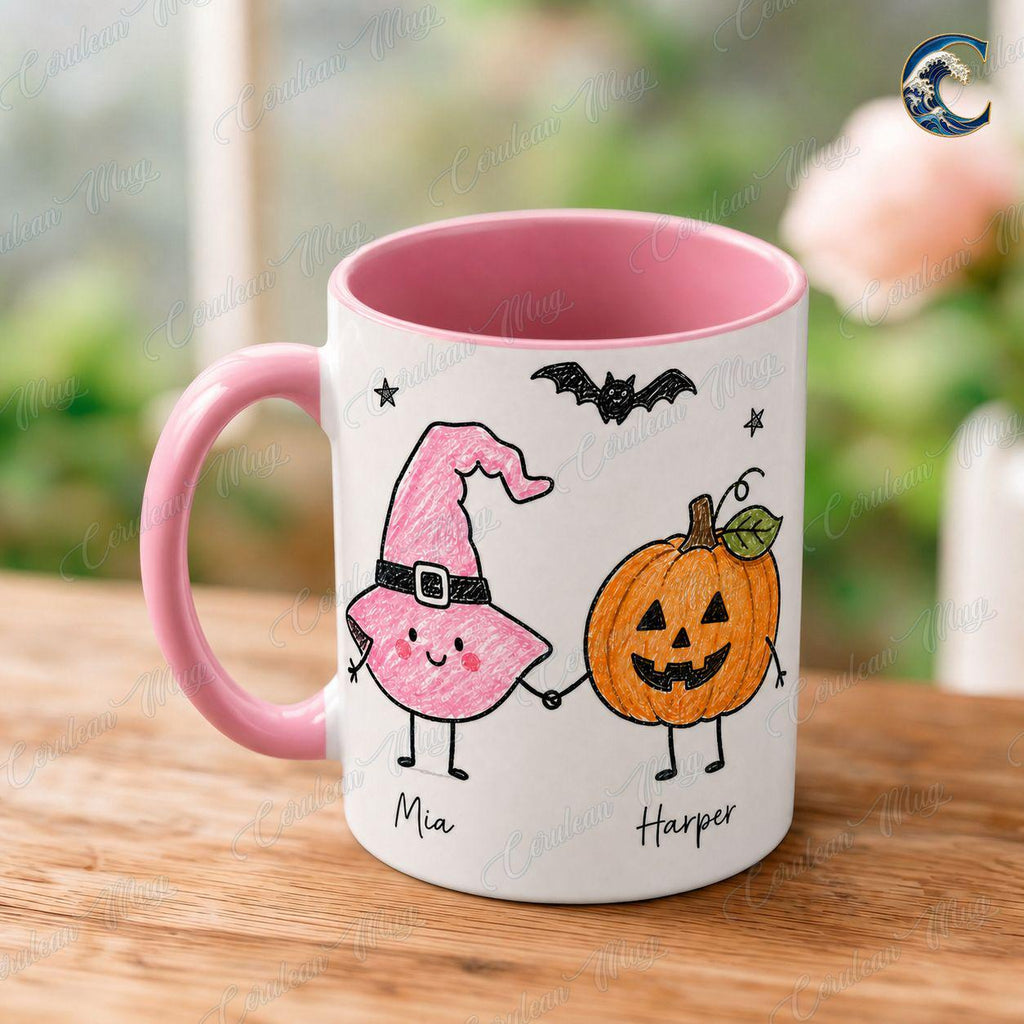 Personalized Halloween Kids Mug, Best Friend Coffee Mug, Pumpkin Ghost Squad Mug, Trick or Treat Mug, Halloween Party Gift