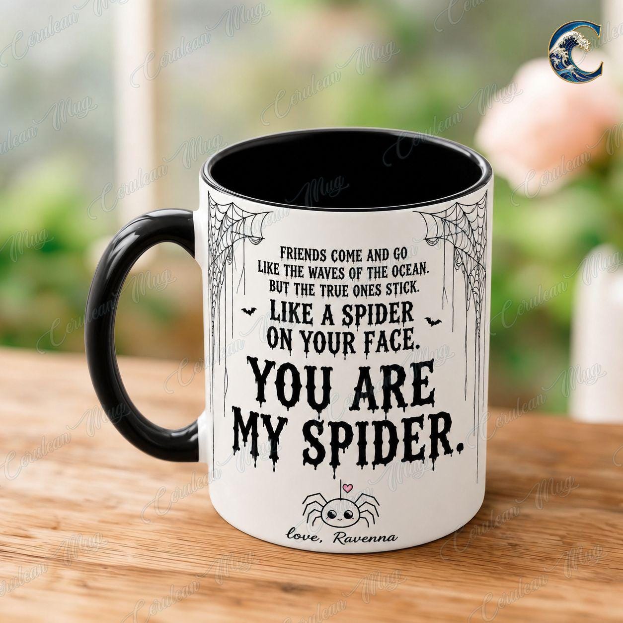 Personalized Spider Quote Mug, You Are My Spider Coffee Mug, Funny Halloween Friend Mug, Spooky Bestie Quote Mug, Best Friend Gift