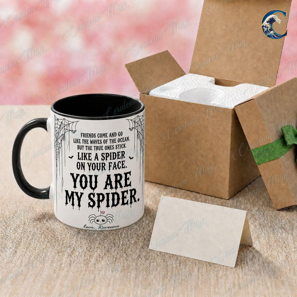 Personalized Spider Quote Mug, You Are My Spider Coffee Mug, Funny Halloween Friend Mug, Spooky Bestie Quote Mug, Best Friend Gift