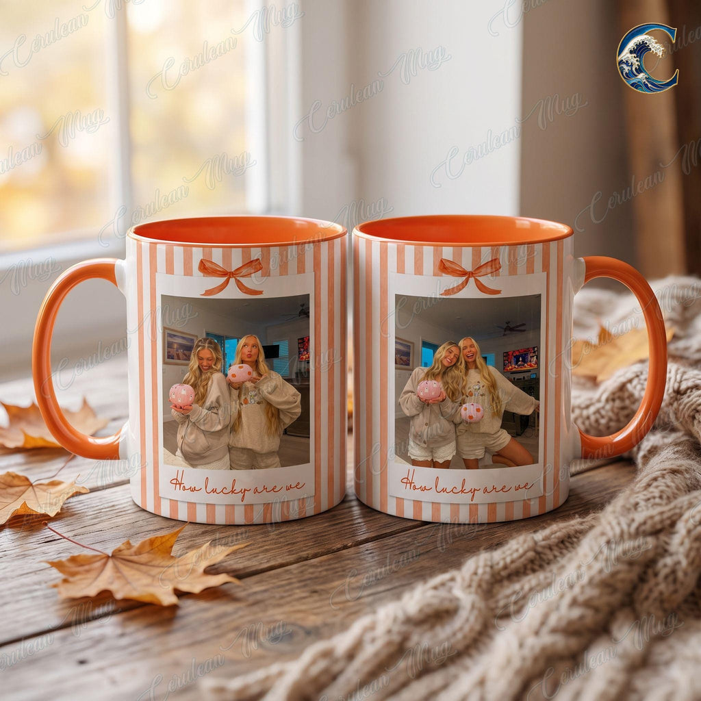 Personalized Photo Bestie Mug, Custom Picture Coffee Mug, Halloween Polaroid Photo Mug, Forever Friends Photo Mug, Best Friend Gift